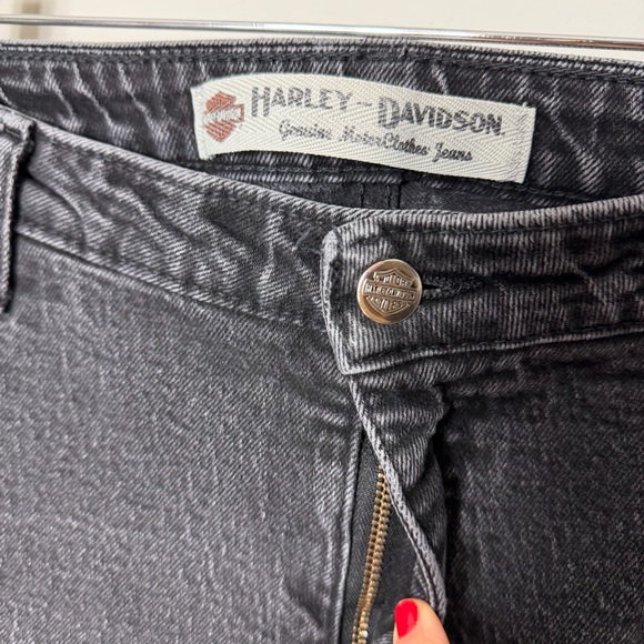 Harley Davidson Motorcycles Black Womens Bootcut Jeans Stretch Size 16 - Picture 5 of 11
